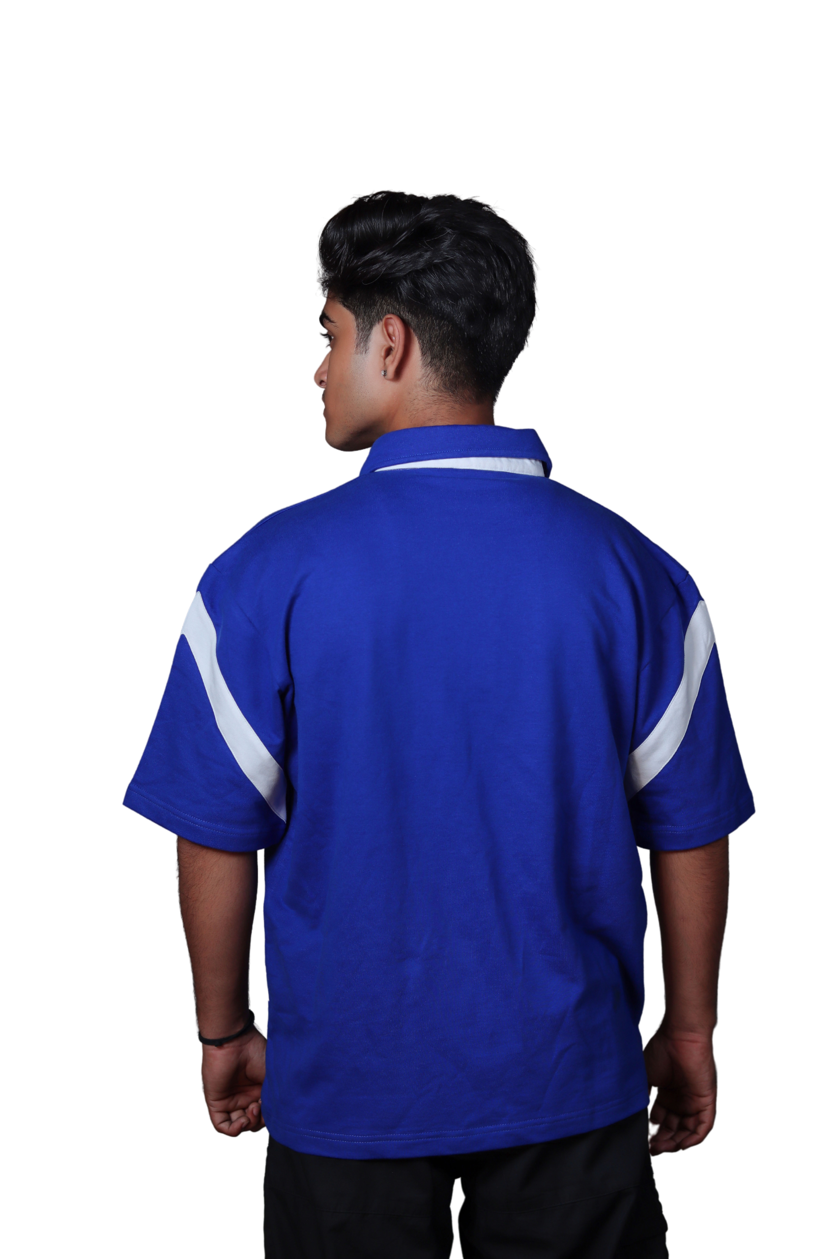 Blue Oversized Polo T-Shirt - Image 3