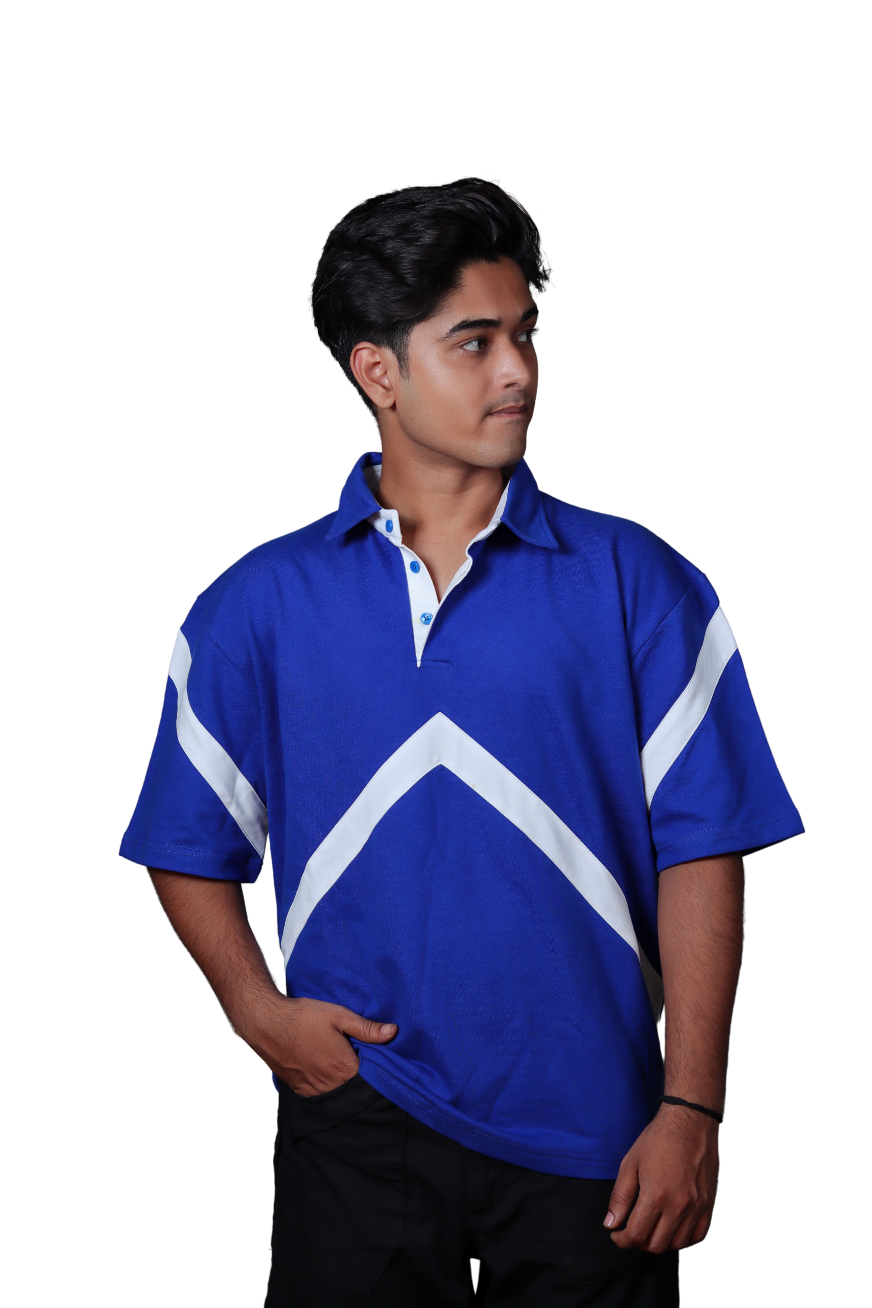 Blue Oversized Polo T-Shirt