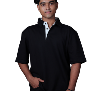 Black Oversized Polo T-Shirt