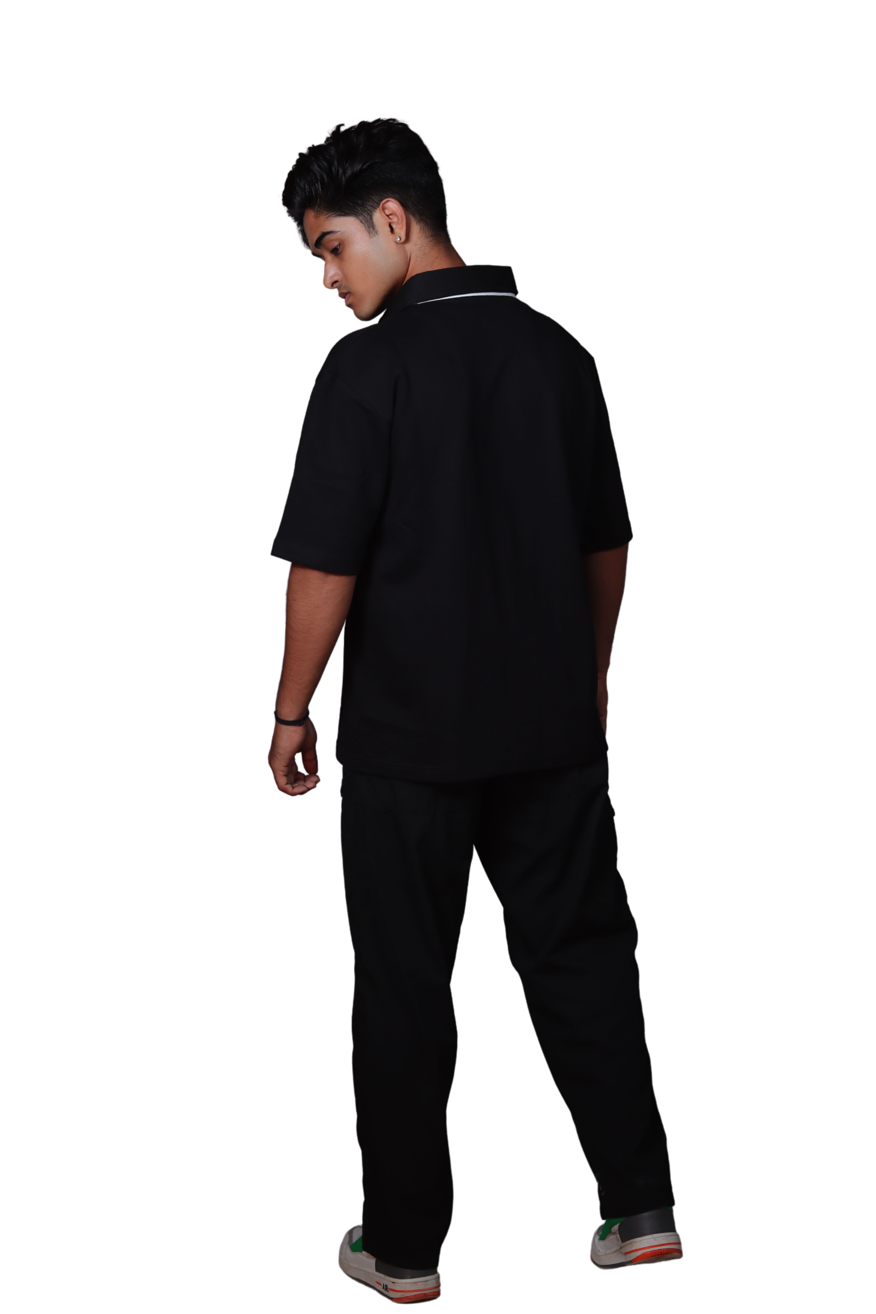 Black Oversized Polo T-Shirt - Image 5
