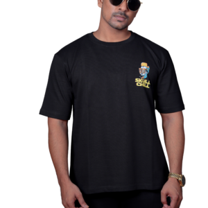 Skull Chill Face Oversized Graphic T-Shirt