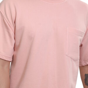 Plain Pink Pocket Oversized T-Shirt