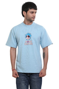 Monk Empire Oversized Graphic Blue T-Shirt