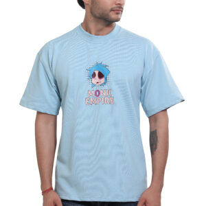Monk Empire Oversized Graphic Blue T-Shirt