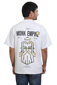 Monk Empire Oversized Graphic White T-Shirt