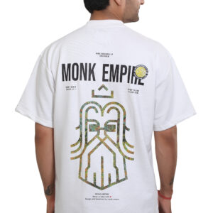 Monk Empire Oversized Graphic White T-Shirt