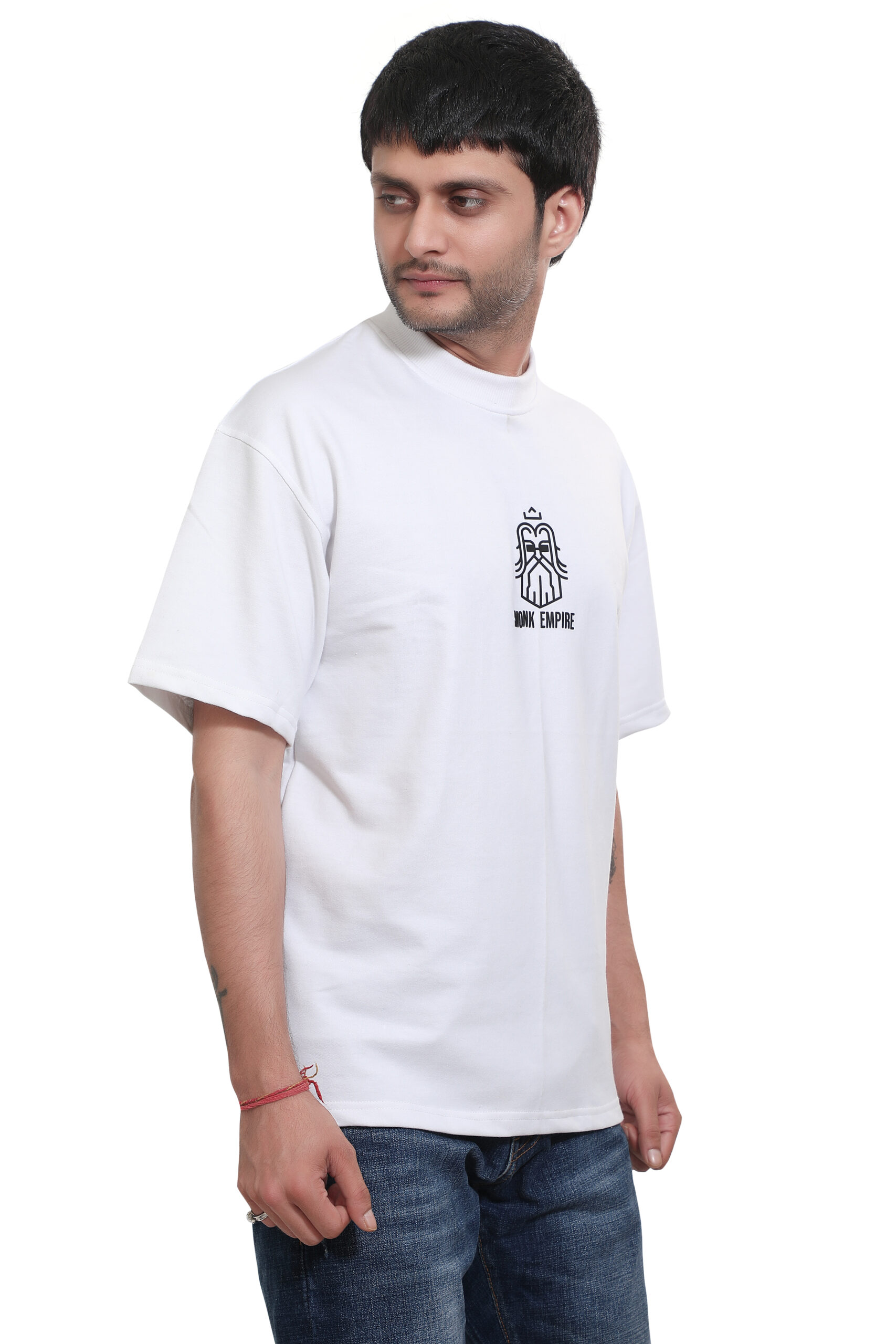 Monk Empire Oversized Graphic White T-Shirt - Image 2